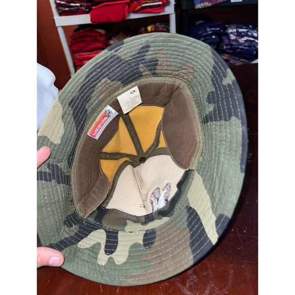 Vintage Winchester Camo Bucket Hat Duck Hunting Hunt Graphic Green brown 90s OS - Picture 7 of 8